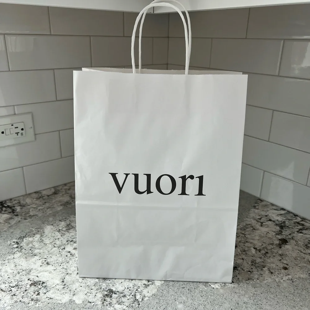 Vuori Cream Motivational Tote gift bag medium size run surf hike